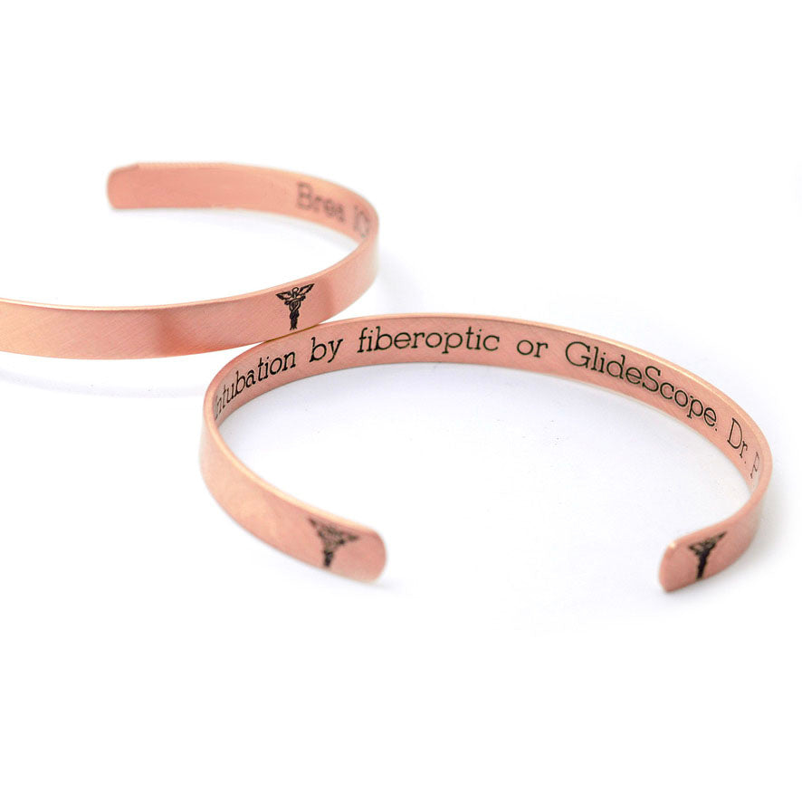Medical Alert Cuff Bracelet - Copper 1/4 in - Love It Personalized