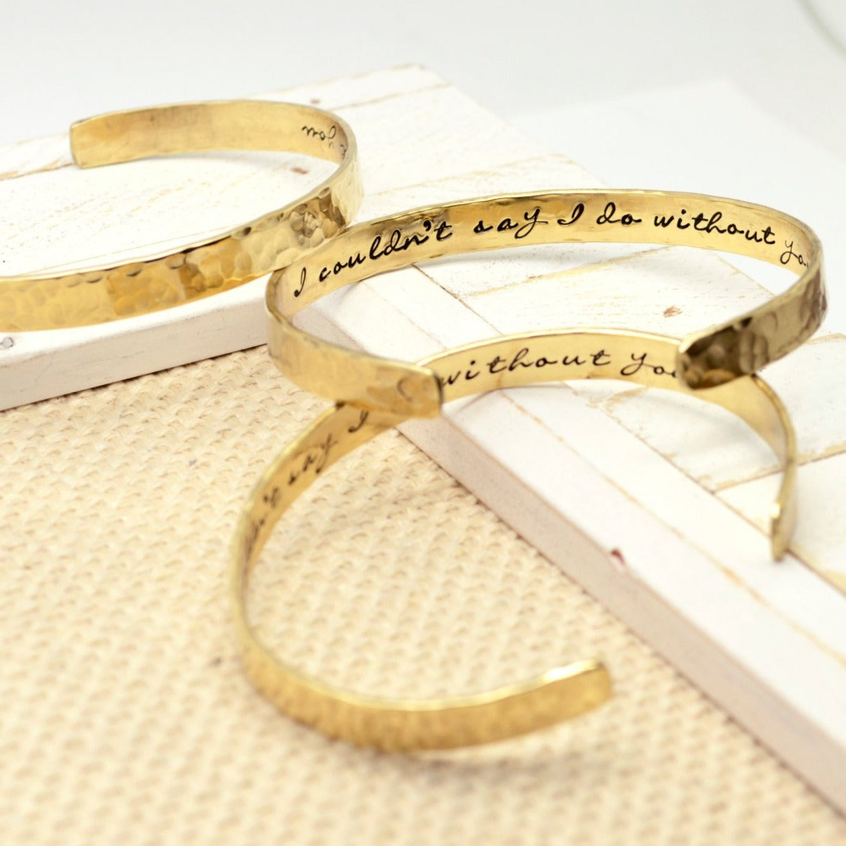 Bridesmaid Cuff Bracelet - Brass 1/4" - Love It Personalized