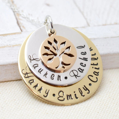 Layered Personalized Mixed Metals Necklace - Love It Personalized