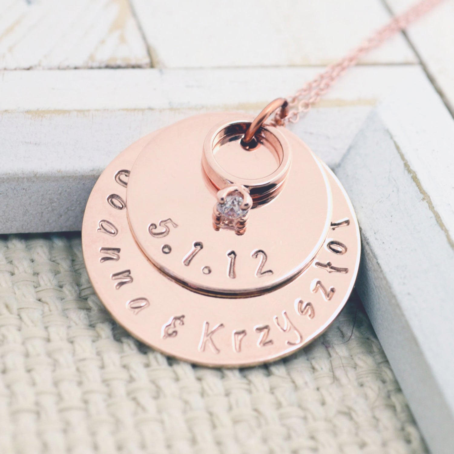 Rose Gold Wedding Ring Necklace - Love It Personalized